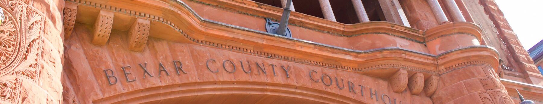 closeup of the bexar county courthouse building