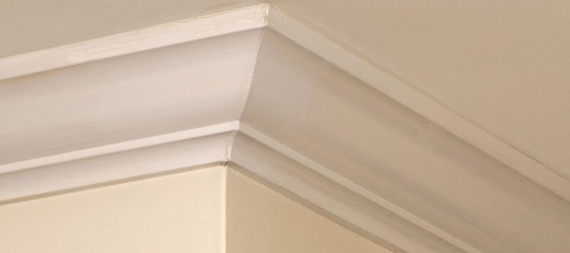 closeup of the crown molding in a home