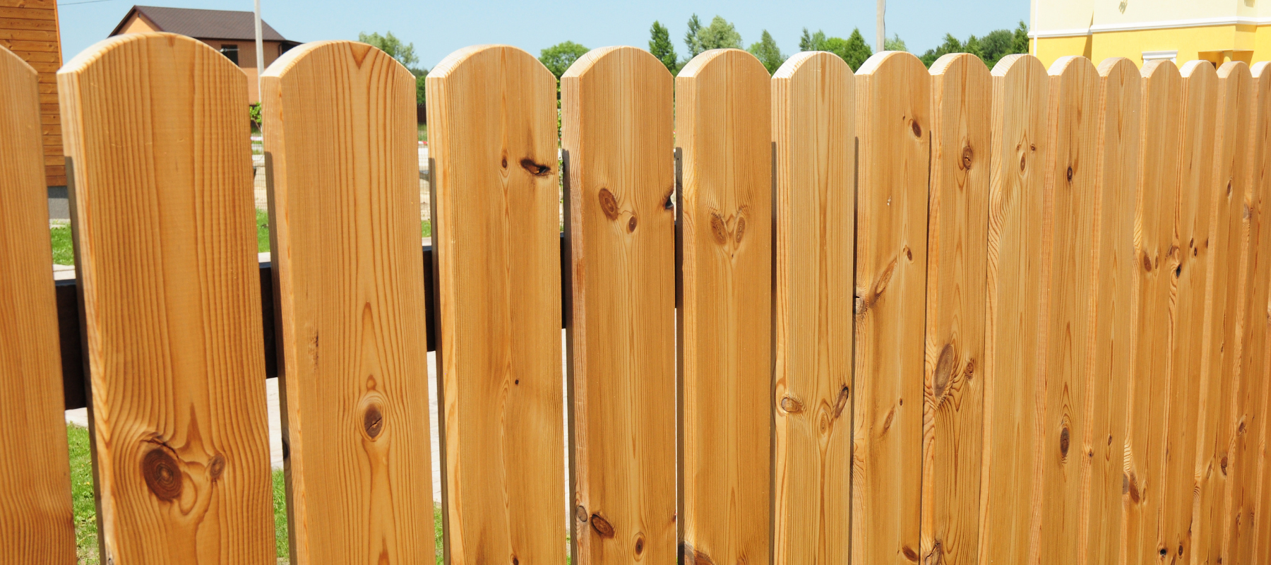 Close-up of a wooden fence with natural grain patterns